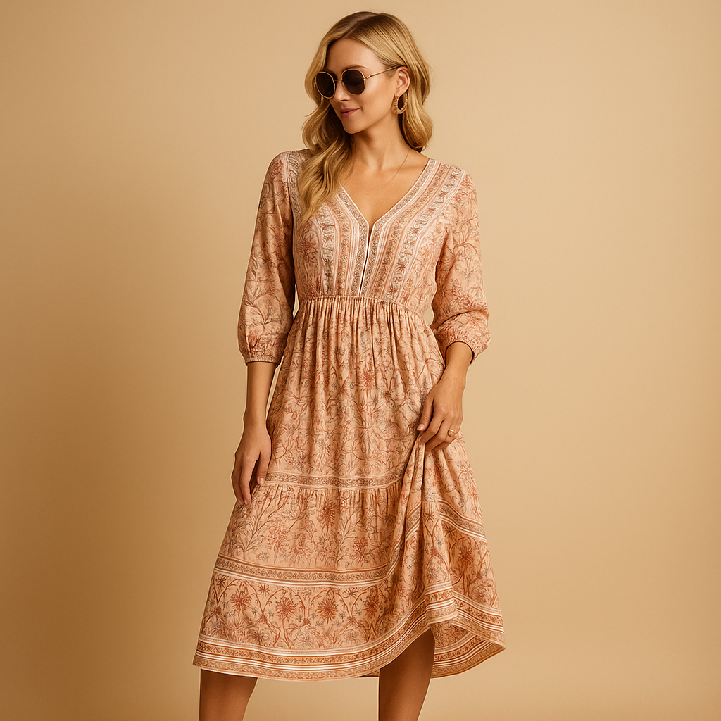 Bohemian Summer Dress for Women | Lightweight Fabric | Casual Beach & Outdoor Wear