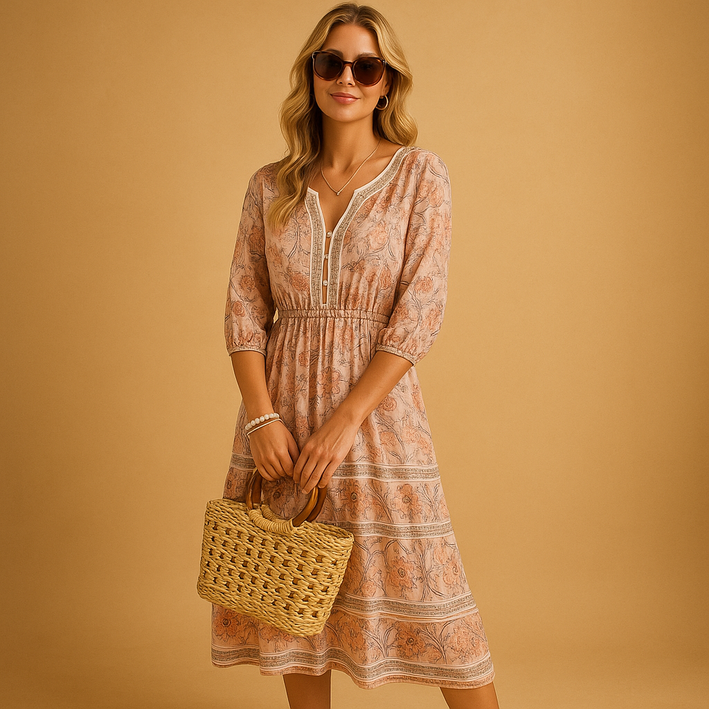 Bohemian Summer Dress for Women | Lightweight Fabric | Casual Beach & Outdoor Wear
