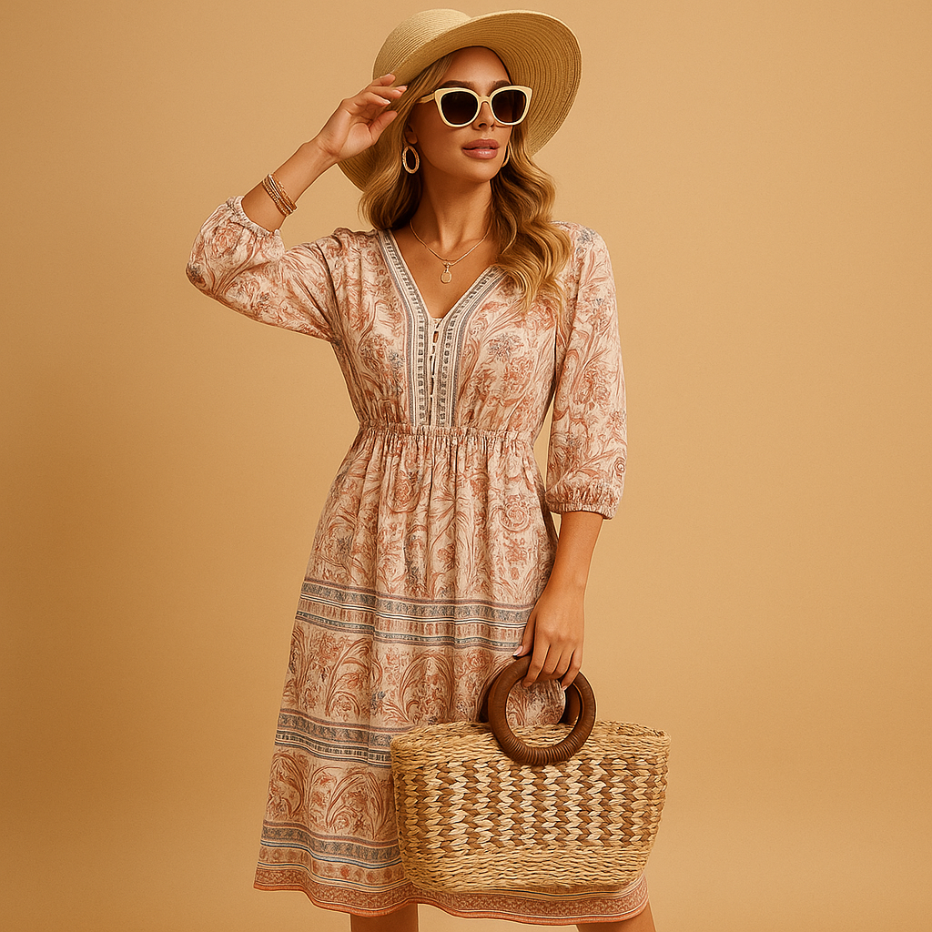 Bohemian Summer Dress for Women | Lightweight Fabric | Casual Beach & Outdoor Wear