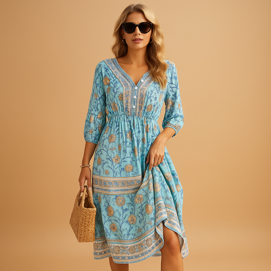 Bohemian Summer Dress for Women | Lightweight Fabric | Casual Beach & Outdoor Wear