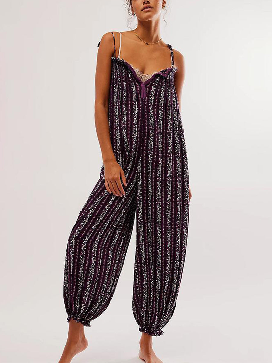 Boho Jumpsuit for Women - Lightweight Fabric, Casual Style, Perfect for Summer