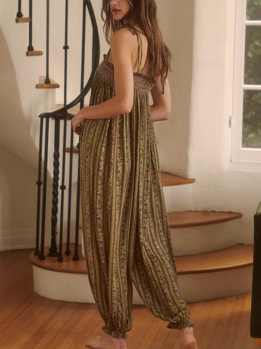 Boho Jumpsuit for Women - Lightweight Fabric, Casual Style, Perfect for Summer