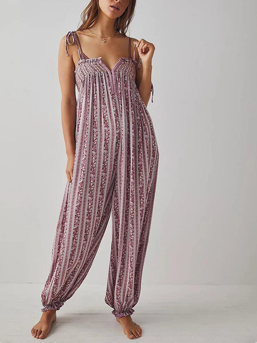 Boho Jumpsuit for Women - Lightweight Fabric, Casual Style, Perfect for Summer