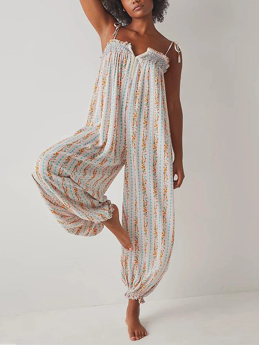 Boho Jumpsuit for Women - Lightweight Fabric, Casual Style, Perfect for Summer