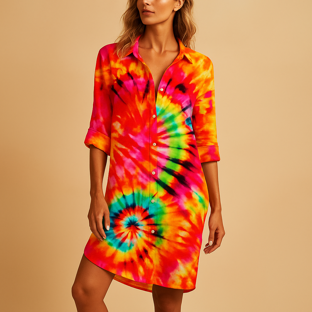 Boho V-Neck Cotton Summer Dress for Women | Lightweight Casual Wear for Beach and Outdoor Events