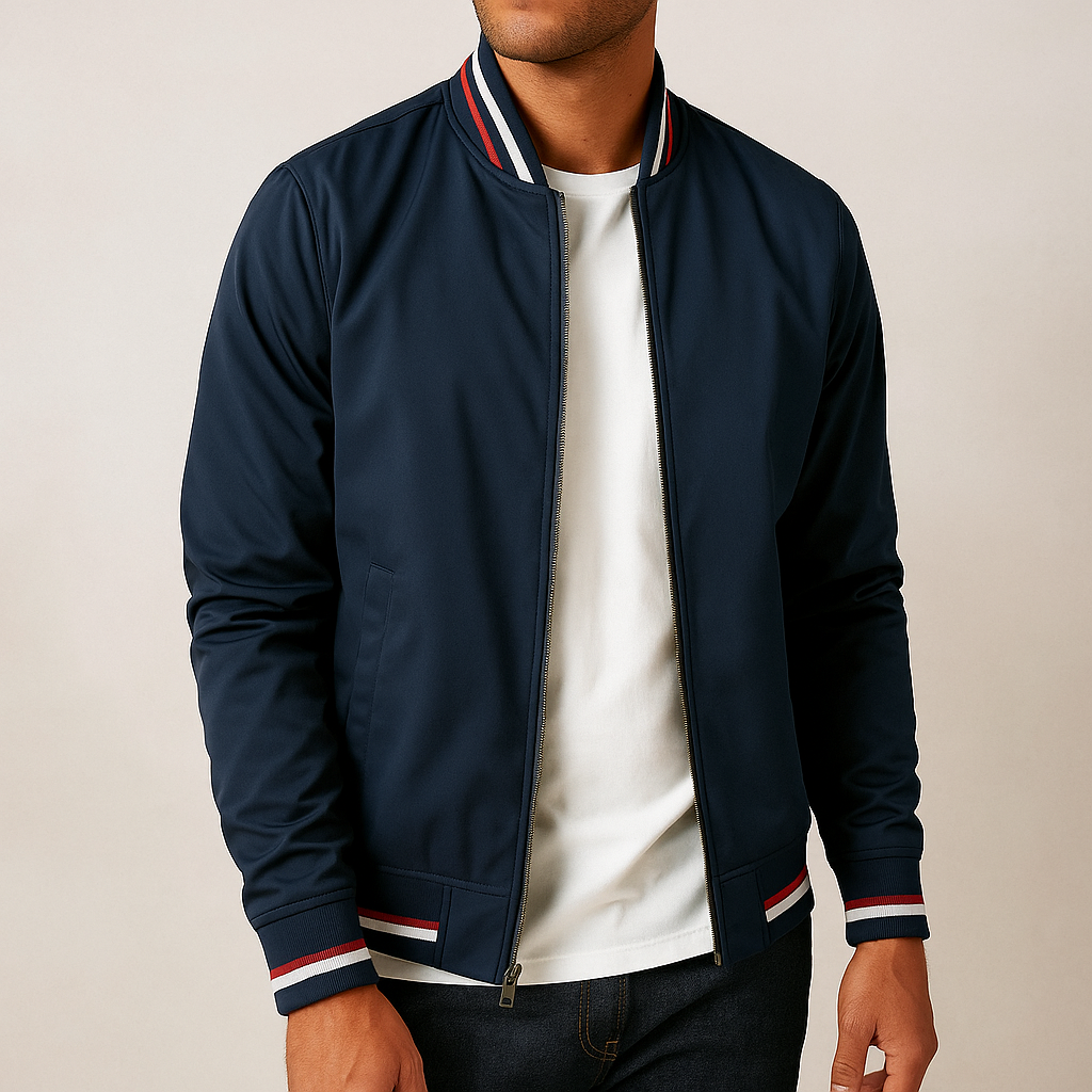 Bomber Jacket for Men - Lightweight Nylon Design - Casual Outerwear