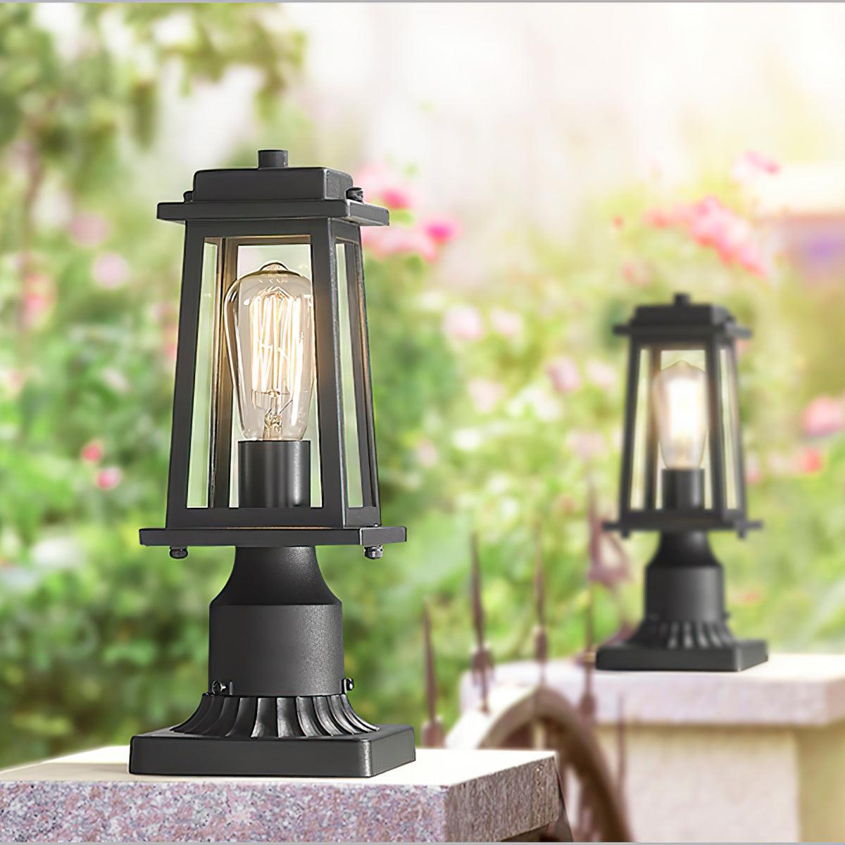 Black Metal Lantern - Vintage-Style Decorative Lighting for Indoor and Outdoor Use