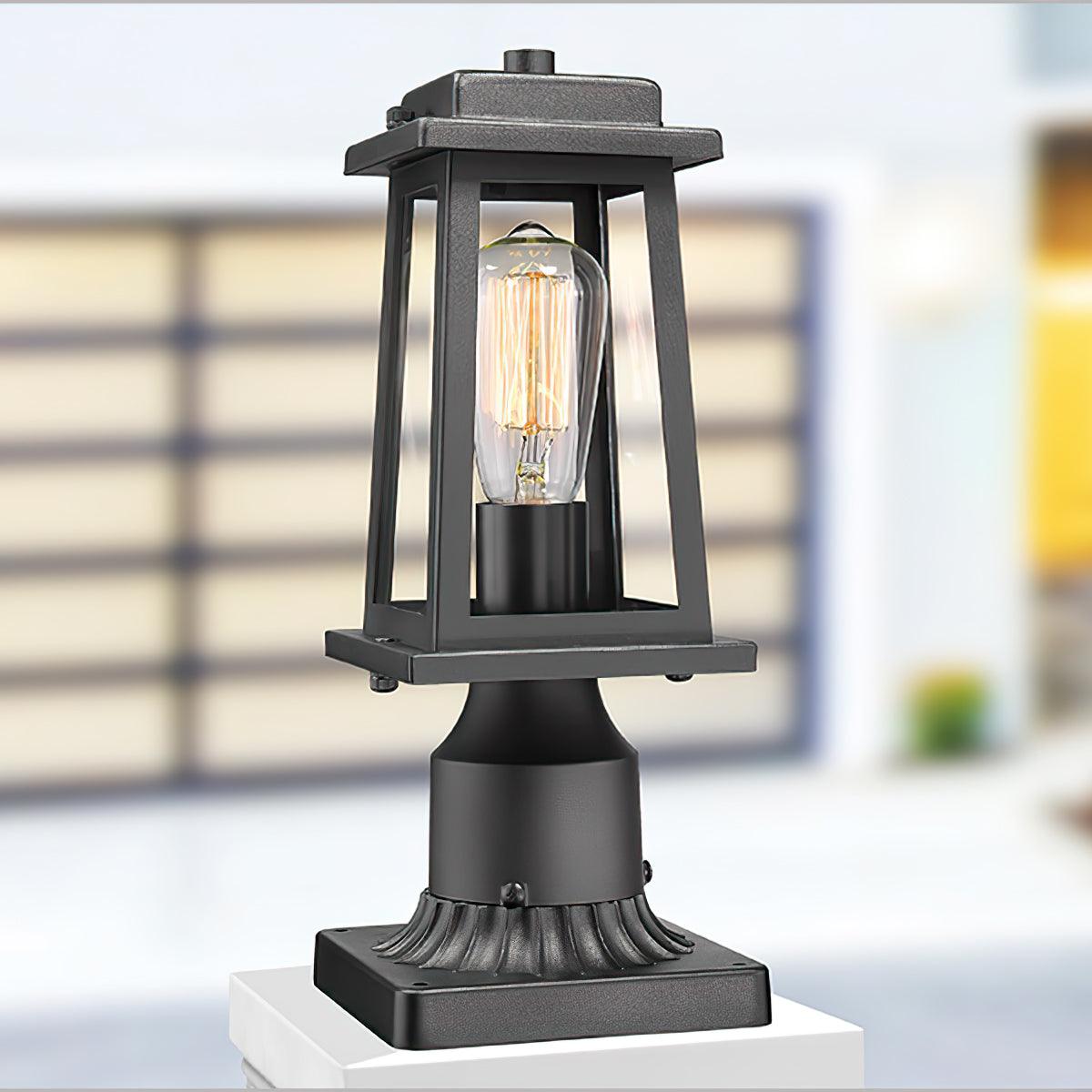 Black Metal Lantern - Vintage-Style Decorative Lighting for Indoor and Outdoor Use
