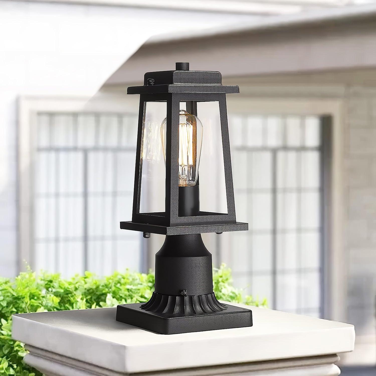 Black Metal Lantern - Vintage-Style Decorative Lighting for Indoor and Outdoor Use