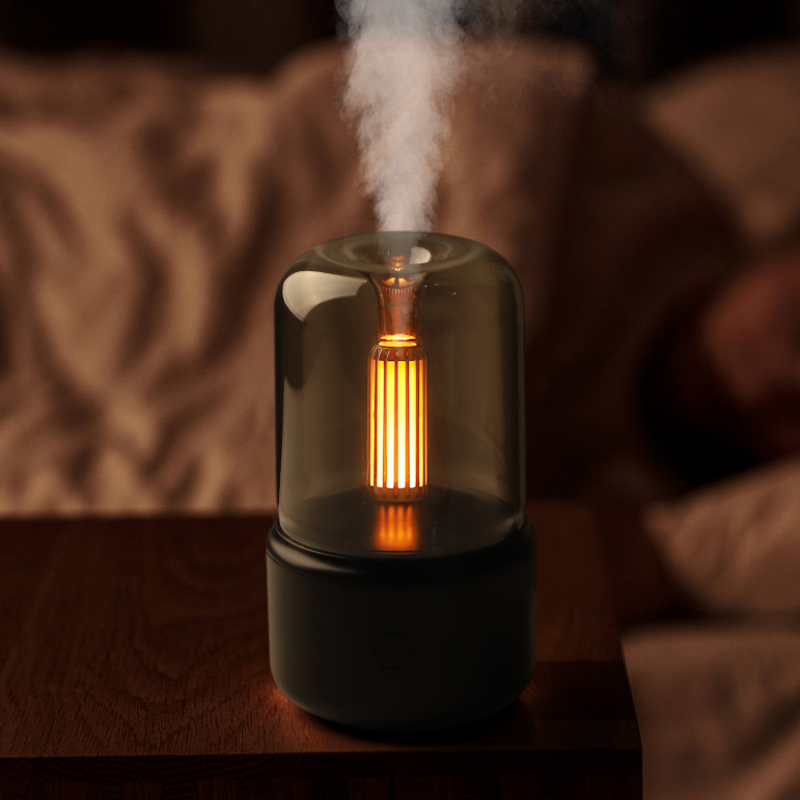 Aroma Diffuser Lamp with Wood Grain Design for Home Decor and Relaxation - Essential Oil Diffuser and Night Light