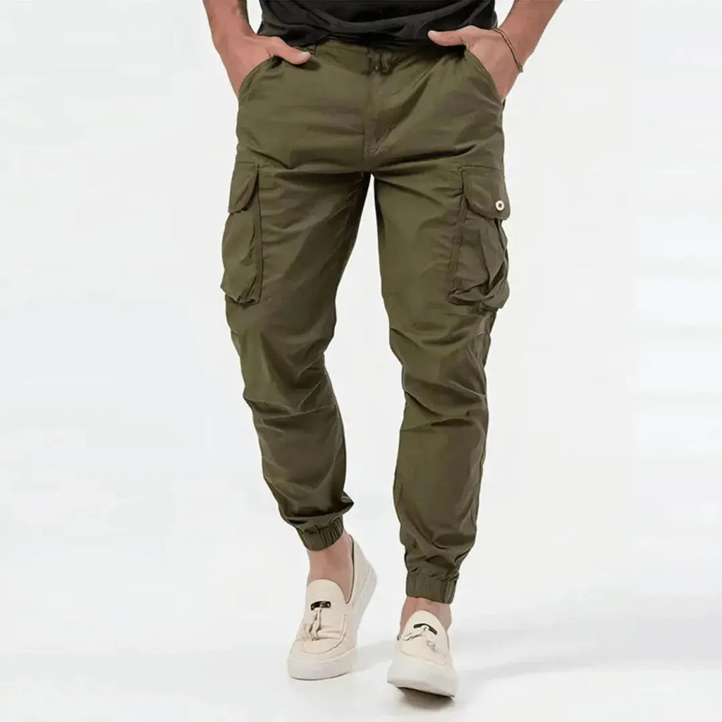 Men's Lightweight Cotton Blend Cargo Joggers | Urban Casual Style