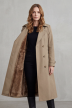 Women's Double-Breasted Winter Coat with Faux Fur Lining – Casual, Warm