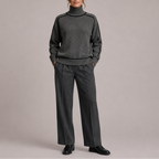 Women’s Turtleneck Sweater – Contrast Trim Knit Jumper, Casual, Office