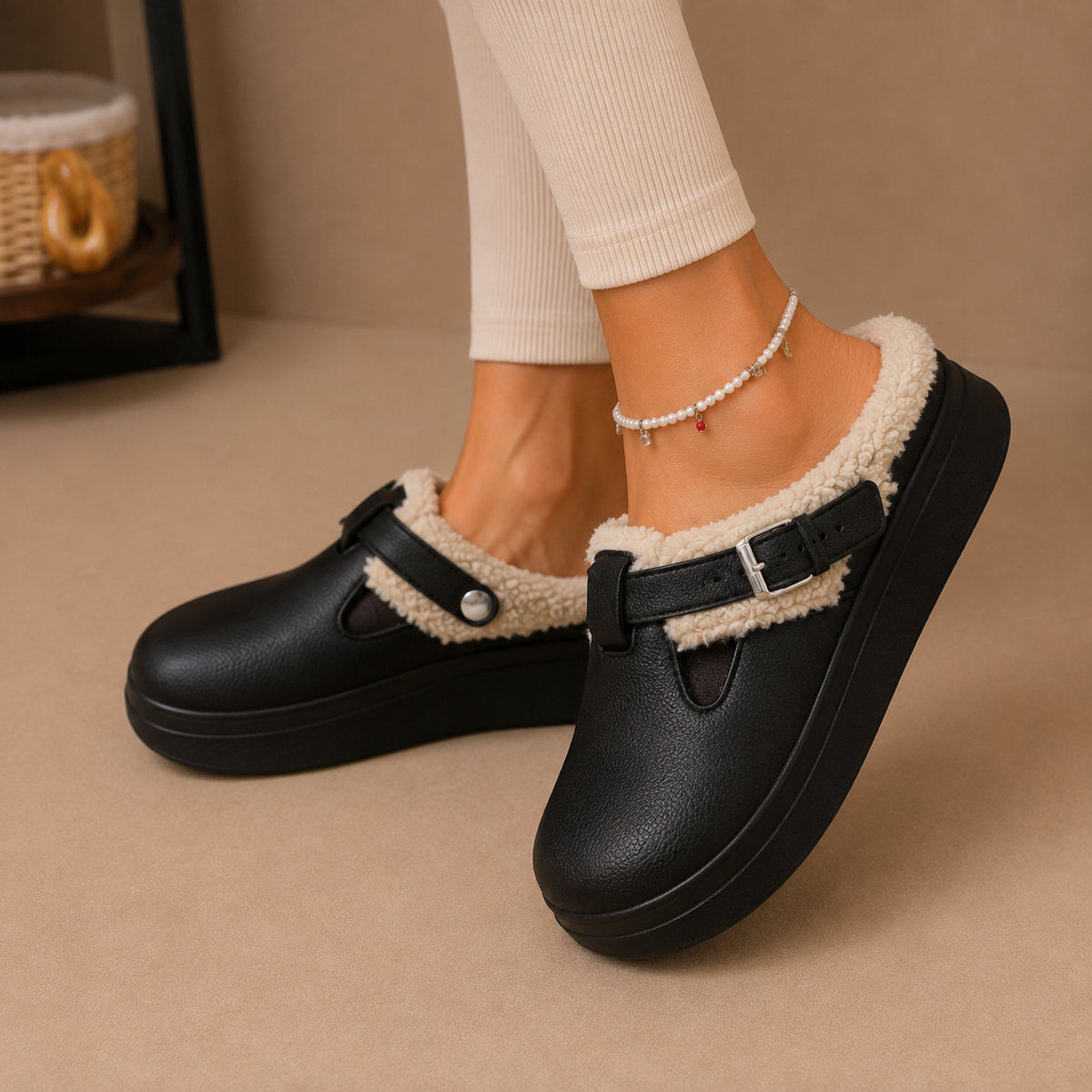 Fleece Lined Slippers for Women – Cushioned Slip-On, Cozy Home Wear