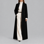 Women's Longline Double-Breasted Coat Warm Winter – Casual, Office