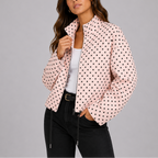 Women's Casual Polka Dot Bomber Jacket – Stylish Layering, Everyday Wear