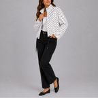 Women's Casual Polka Dot Bomber Jacket – Stylish Layering, Everyday Wear