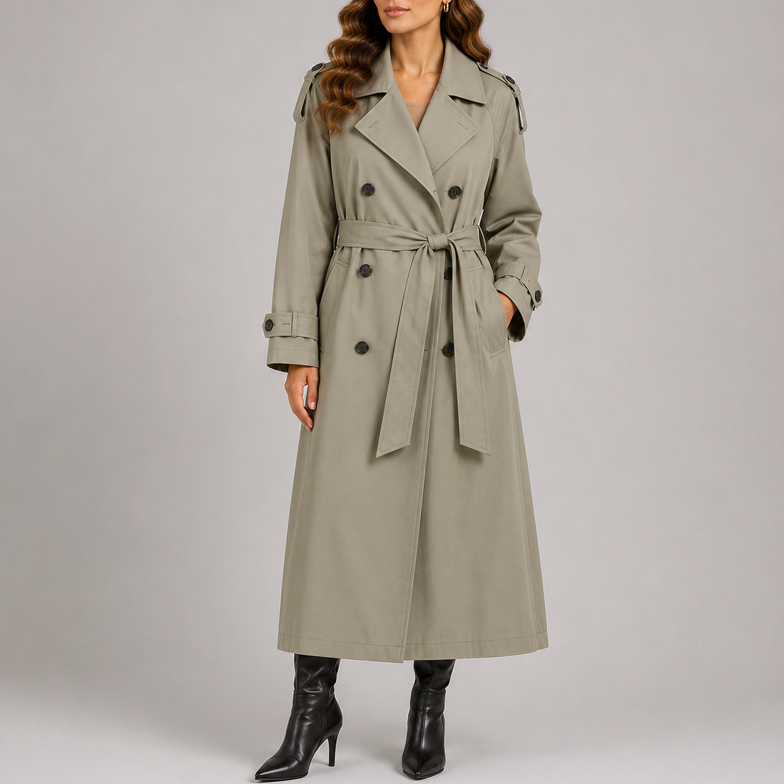 Women's Long Trench Coat – Casual, Office