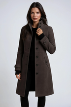 High-Collared Trench Coat – Casual, Office