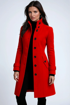 High-Collared Trench Coat – Casual, Office