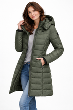 Hooded Down Jacket with Zipper – Casual Wear, Outdoor Activities