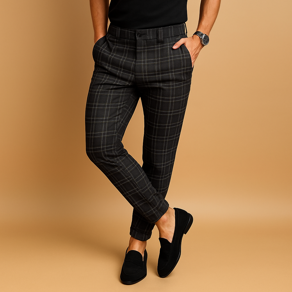 Checkered Lightweight Casual Pants for Men | Comfortable Everyday Wear | Multiple Sizes