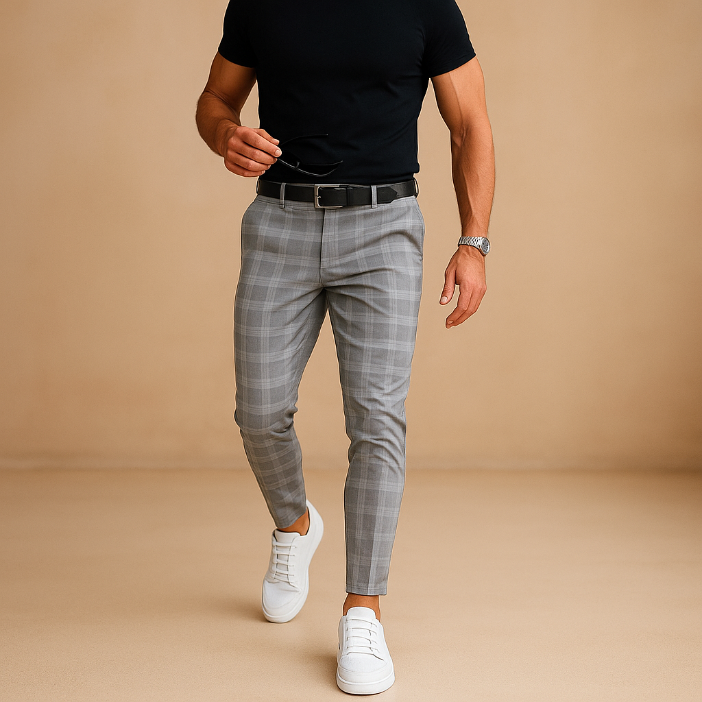 Checkered Lightweight Casual Pants for Men | Comfortable Everyday Wear | Multiple Sizes