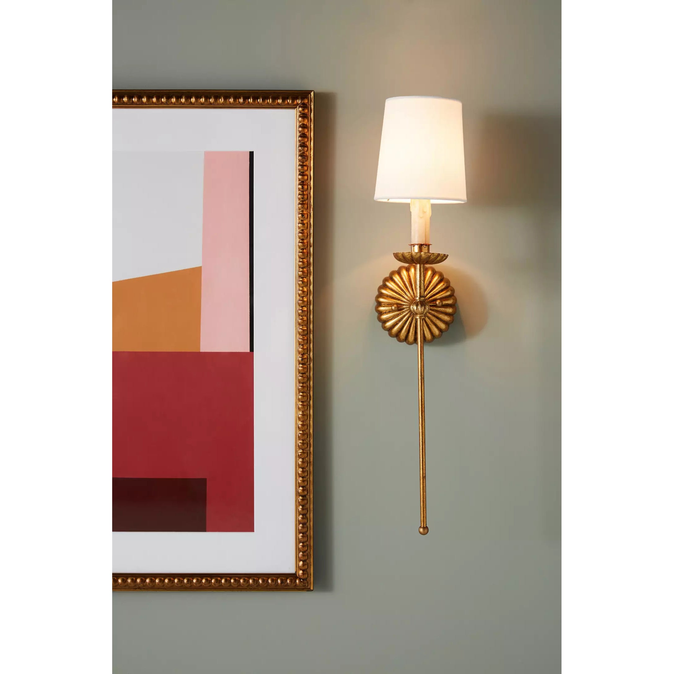 Candle-Style Wall Lamp - Metal and Glass Design for Living Room, Bedroom, or Hallway Lighting