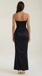 Corset Maxi Dress in Fiorella Fabric - Elegant Evening Wear for Special Occasions