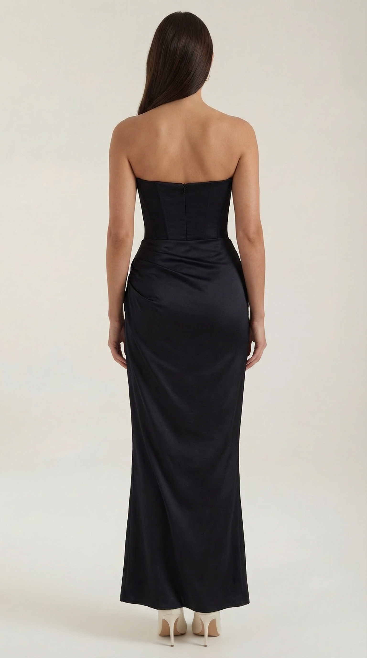 Corset Maxi Dress in Fiorella Fabric - Elegant Evening Wear for Special Occasions