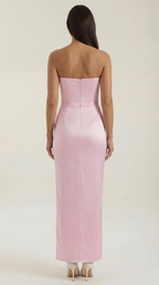Corset Maxi Dress in Fiorella Fabric - Elegant Evening Wear for Special Occasions