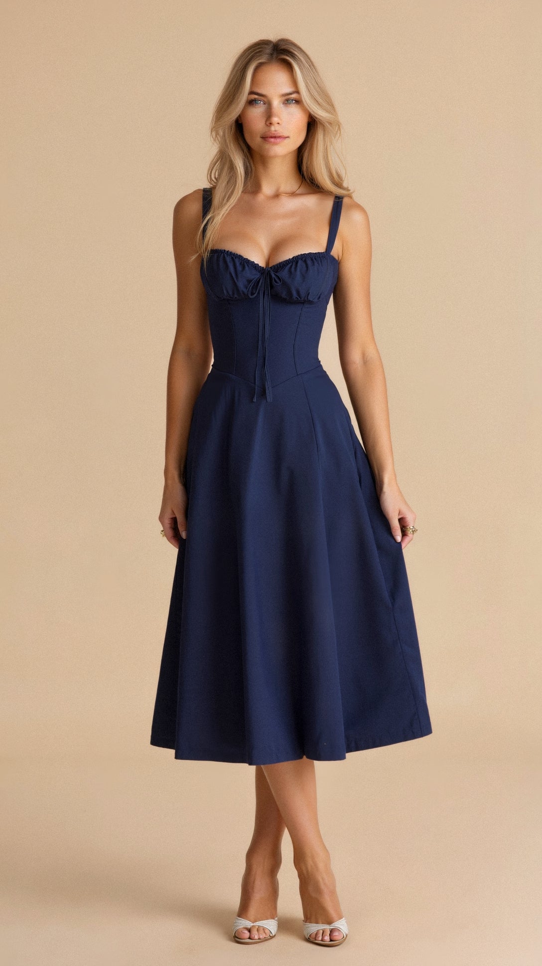 Corset Midi Dress for Women | Elegant Fit | Formal and Special Occasion Wear
