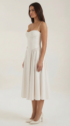 Corset Midi Dress in Elegant Fabric - Perfect for Formal Events and Special Occasions