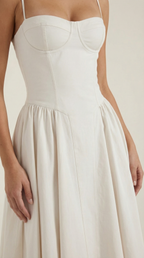 Corset Midi Dress in Elegant Fabric - Perfect for Formal Events and Special Occasions