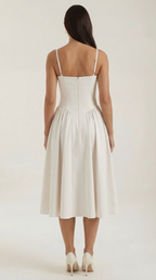 Corset Midi Dress in Elegant Fabric - Perfect for Formal Events and Special Occasions