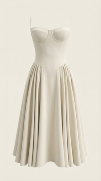 Corset Midi Dress in Elegant Fabric - Perfect for Formal Events and Special Occasions
