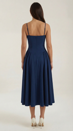 Corset Midi Dress in Elegant Fabric - Perfect for Formal Events and Special Occasions