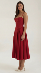 Corset Midi Dress in Elegant Fabric - Perfect for Formal Events and Special Occasions