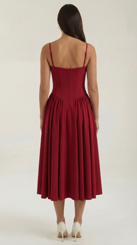 Corset Midi Dress in Elegant Fabric - Perfect for Formal Events and Special Occasions