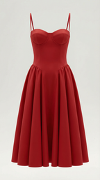 Corset Midi Dress in Elegant Fabric - Perfect for Formal Events and Special Occasions