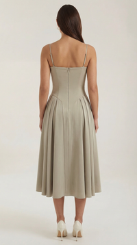 Corset Midi Dress in Elegant Fabric - Perfect for Formal Events and Special Occasions