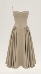 Corset Midi Dress in Elegant Fabric - Perfect for Formal Events and Special Occasions