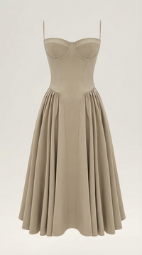 Corset Midi Dress in Elegant Fabric - Perfect for Formal Events and Special Occasions