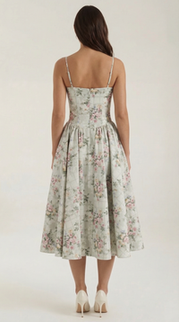 Corset Midi Dress in Elegant Fabric for Formal Events and Special Occasions
