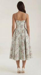 Corset Midi Dress in Elegant Fabric - Perfect for Formal Events and Special Occasions