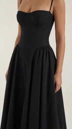 Corset Midi Dress in Elegant Fabric for Formal Events and Special Occasions