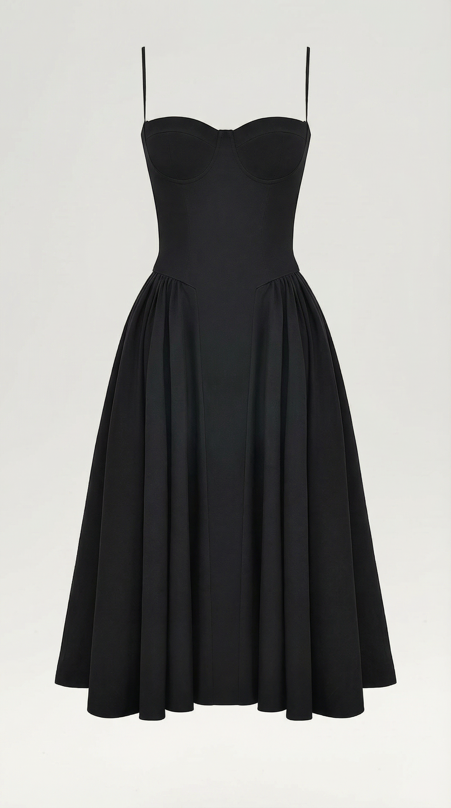Corset Midi Dress in Stretch Fabric - Elegant Evening Wear for Special Occasions