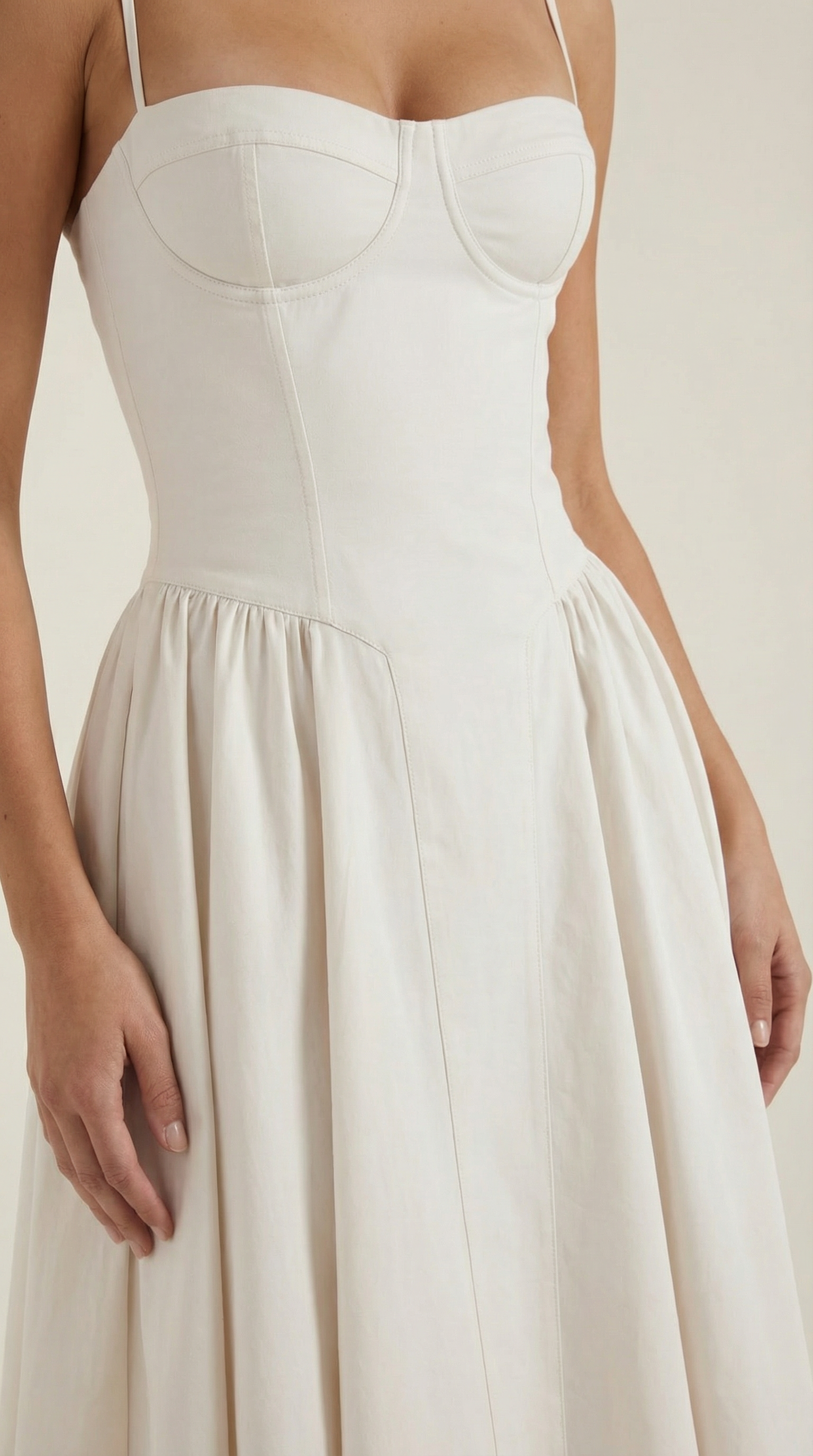 Corset Midi Dress in Stretch Fabric - Elegant Evening Wear for Special Occasions
