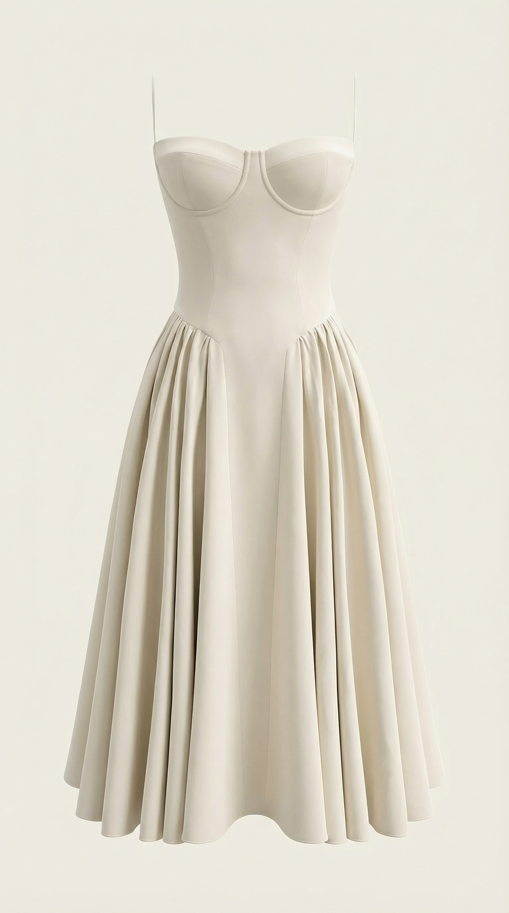 Corset Midi Dress in Stretch Fabric - Elegant Evening Wear for Special Occasions