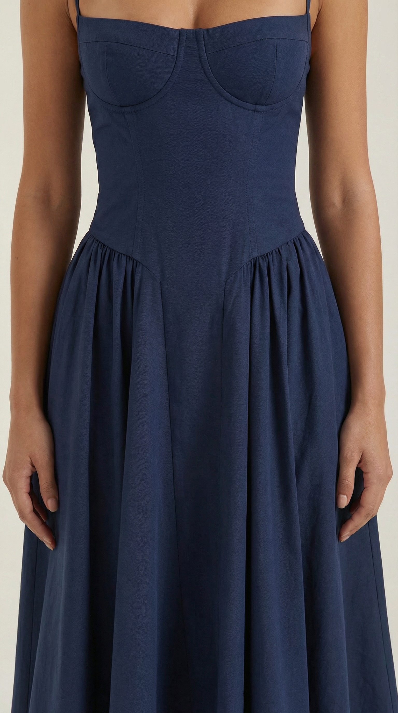 Corset Midi Dress in Stretch Fabric - Elegant Evening Wear for Special Occasions